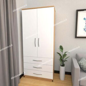 Zen 2 Door Wardrobe With 3 Drawer - Image 3