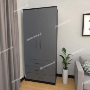 Zen 2 Door Wardrobe With 3 Drawer - Image 5