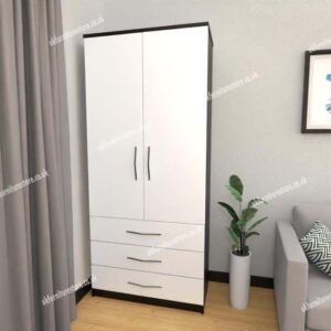 Zen 2 Door Wardrobe With 3 Drawer - Image 7