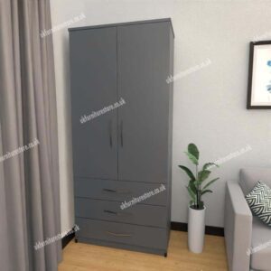 Zen 2 Door Wardrobe With 3 Drawer - Image 9