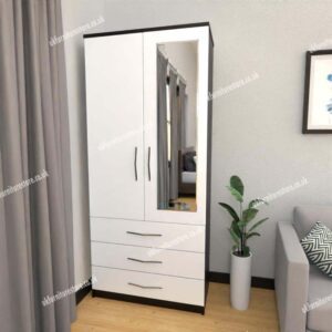 Zen 2 Door Wardrobe With 1 Mirror and 3 Drawer - Image 7