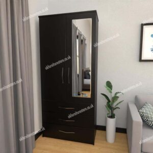 Zen 2 Door Wardrobe With 1 Mirror and 3 Drawer - Image 8