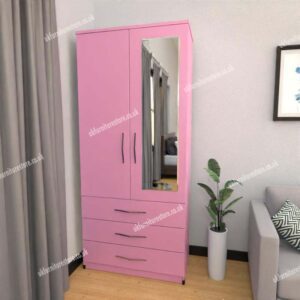 Zen 2 Door Wardrobe With 1 Mirror and 3 Drawer - Image 11