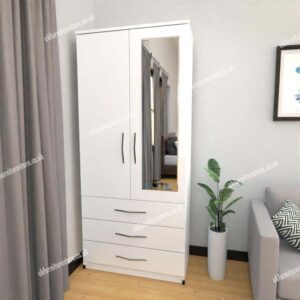 Zen 2 Door Wardrobe With 1 Mirror and 3 Drawer - Image 15