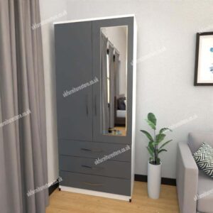 Zen 2 Door Wardrobe With 1 Mirror and 3 Drawer - Image 14