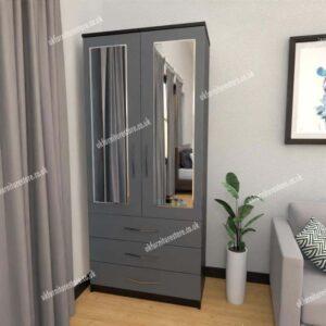 Zen 2 Door Mirrored Wardrobe With 3 Drawers - Image 5