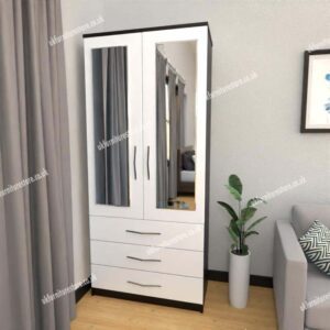 Zen 2 Door Mirrored Wardrobe With 3 Drawers - Image 7