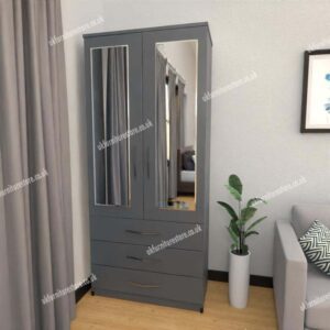 Zen 2 Door Mirrored Wardrobe With 3 Drawers - Image 9