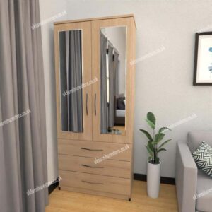 Zen 2 Door Mirrored Wardrobe With 3 Drawers - Image 10