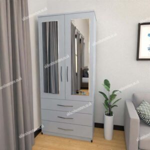 Zen 2 Door Mirrored Wardrobe With 3 Drawers - Image 12