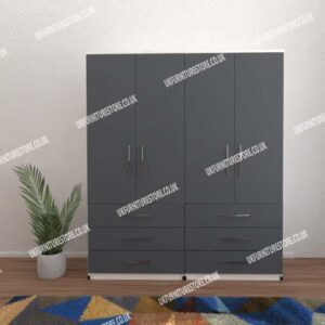 Omni 4 Door Wardrobe With 6 Drawers - Image 6