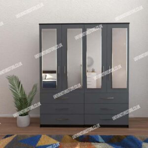 Omni 4 Door Wardrobe With 4 Mirrors and 6 Drawers - Image 13