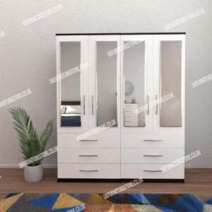 Omni 4 Door Wardrobe With 4 Mirrors and 6 Drawers - Image 9