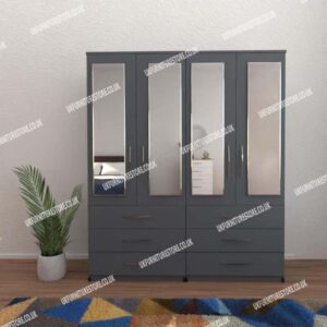 Omni 4 Door Wardrobe With 4 Mirrors and 6 Drawers - Image 8