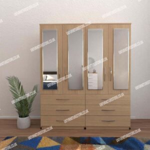 Omni 4 Door Wardrobe With 4 Mirrors and 6 Drawers - Image 7