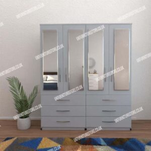 Omni 4 Door Wardrobe With 4 Mirrors and 6 Drawers - Image 5