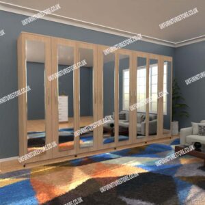 Fitment 8 Door Mirrored Wardrobe - Image 10