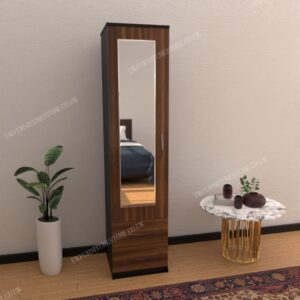 1 Door Mirrored Wardrobe With 2 Drawers - Image 10