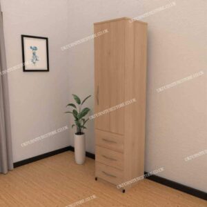 One Door Wardrobe with 3 Drawers - Image 6