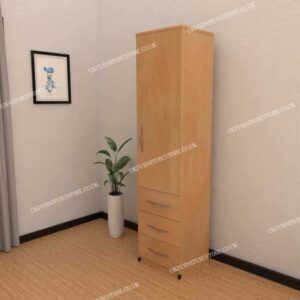 One Door Wardrobe with 3 Drawers - Image 8