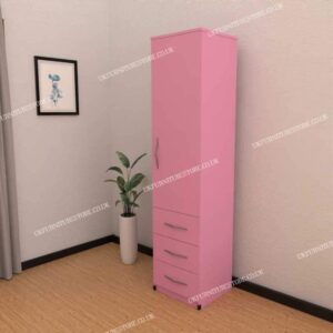 One Door Wardrobe with 3 Drawers - Image 11