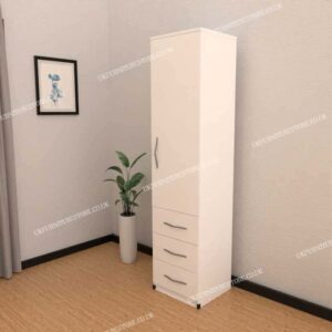 One Door Wardrobe with 3 Drawers - Image 12