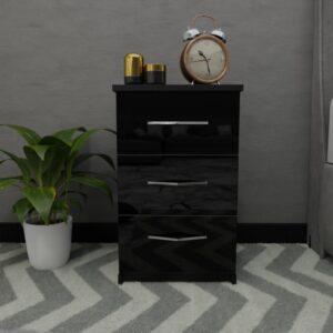 3 Drawer Gloss Bedside - Image 5