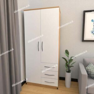 Zen 2 Door Wardrobe With 3 Side Drawers - Image 3