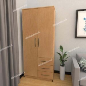 Zen 2 Door Wardrobe With 3 Side Drawers - Image 4