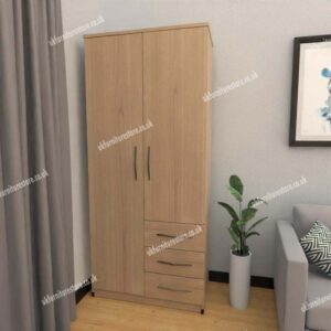 Zen 2 Door Wardrobe With 3 Side Drawers - Image 10