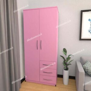 Zen 2 Door Wardrobe With 3 Side Drawers - Image 11