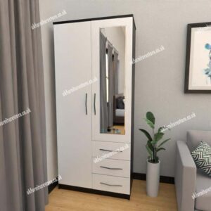 Zen 2 Door Wardrobe With 1 Mirror and 3 Drawers - Image 7