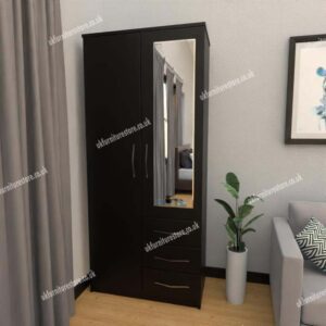 Zen 2 Door Wardrobe With 1 Mirror and 3 Drawers - Image 8