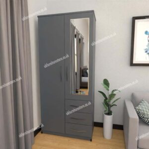 Zen 2 Door Wardrobe With 1 Mirror and 3 Drawers - Image 9