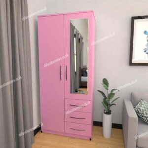 Zen 2 Door Wardrobe With 1 Mirror and 3 Drawers - Image 11