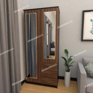 Zen 2 Door Wardrobe With 2 Mirrors and 3 Drawers - Image 6