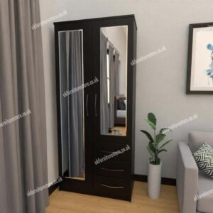 Zen 2 Door Wardrobe With 2 Mirrors and 3 Drawers - Image 8