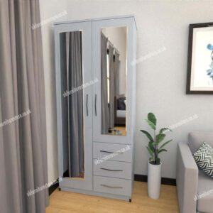 Zen 2 Door Wardrobe With 2 Mirrors and 3 Drawers - Image 12