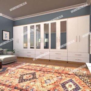 10 Door Wardrobe With 6 Mirrors & 10 Drawers - Image 8