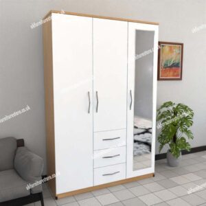 Trivia 3 Door Wardrobe With 1 Mirrors and 3 Drawers - Image 7