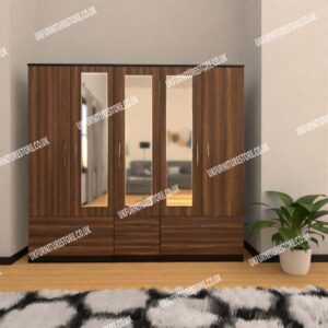 5 Door Wardrobe With 3 Mirrors & 6 Drawers - Image 7