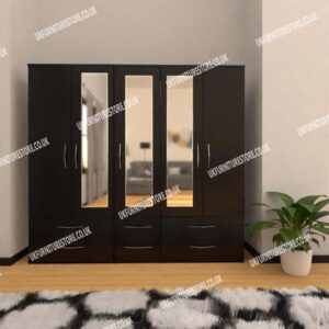 5 Door Wardrobe With 3 Mirrors & 6 Drawers - Image 4