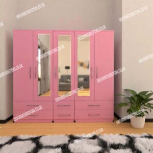 5 Door Wardrobe With 3 Mirrors & 6 Drawers - Image 12