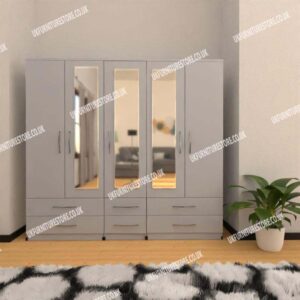 5 Door Wardrobe With 3 Mirrors & 6 Drawers - Image 13