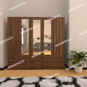 5 Door Wardrobe With 3 Mirrors & 6 Drawers - Image 14