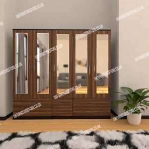 5 Door Wardrobe With 5 Mirrors & 6 Drawers - Image 7