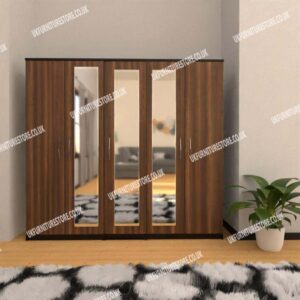 5 Door Wardrobe with 3 Mirrors - Image 7