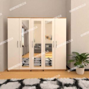 5 Door Wardrobe with 3 Mirrors - Image 8