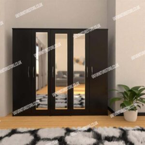 5 Door Wardrobe with 3 Mirrors - Image 4