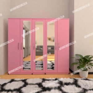 5 Door Wardrobe with 3 Mirrors - Image 12